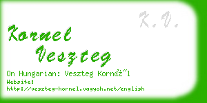 kornel veszteg business card